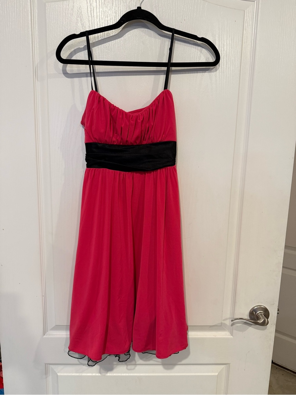 Ruby Rox vintage Y2K Hot Pink Babydoll Dress Black Belt Blossom Cosplay medium
